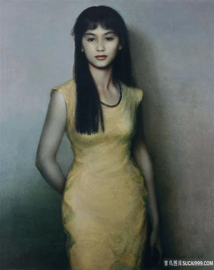 女人肖像艺术挂画油画图片