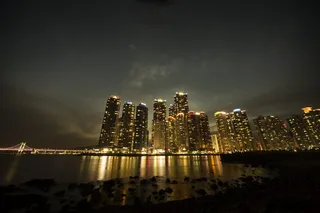 高清唯美城市夜景海边夜景