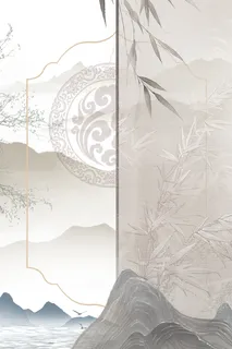 山水古风水墨中国风背景