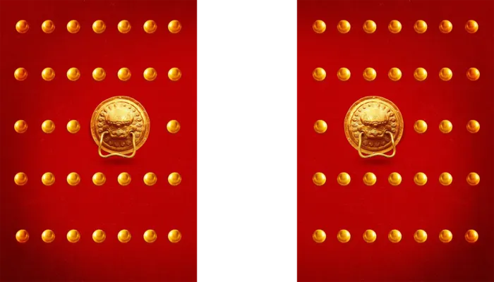 红色大门卡通简笔