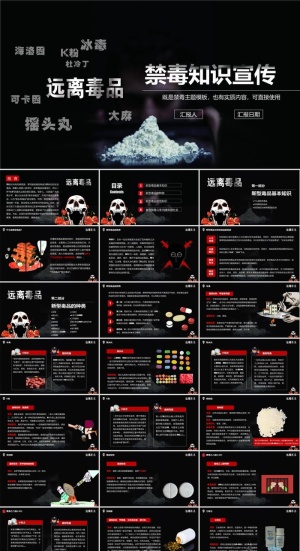 禁毒宣传PPT模板ppt模版预览图