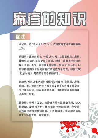 麻疹的知识医疗健康海报