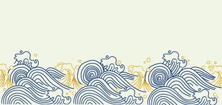 中国风鎏金浪花波浪矢量