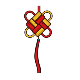 红色平安结中国结免扣素材