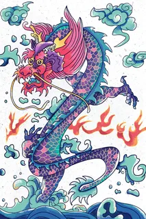 二月二龙抬头插画海报PSD文件 二月二龙抬头插画海报PSD文件