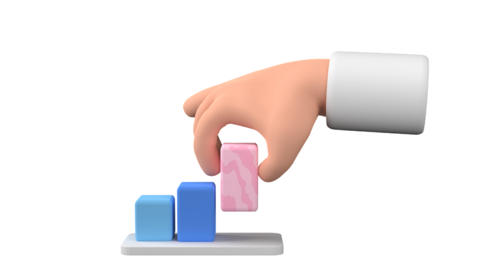 柱状图简约3D数据png图标素材