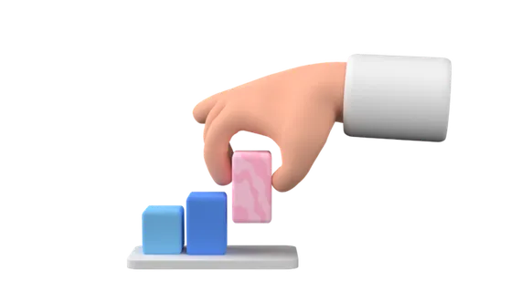 柱状图简约3D数据png图标素材