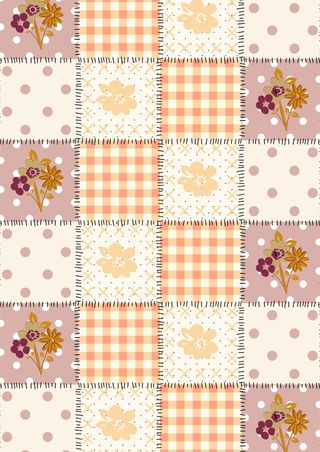 淑女色调小碎花波点格子拼接底纹