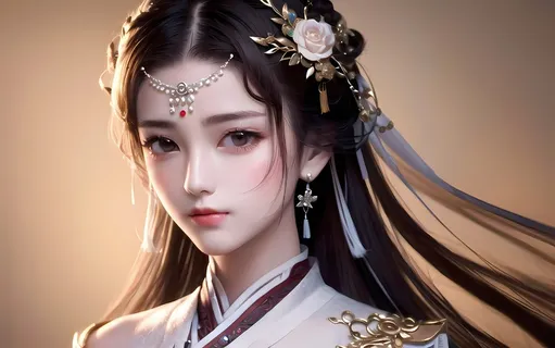 AI小姐姐美女二次元绘画古装大眼头饰漂亮069