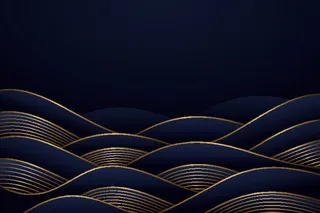 中国风古典背景矢量图片渐变金色线条花纹线性几何传统树叶ai素材