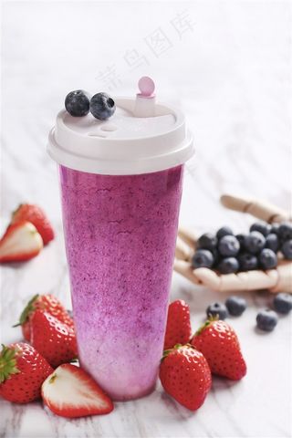 芝士蓝草奶茶图片高清