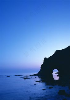 晴空万里海岸风光风景图片素材