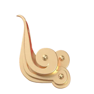 大气中国风祥云国潮风金边立体云朵剪纸创意装饰元素PNG免抠素材