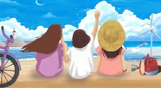 儿童节青春毕业季插画