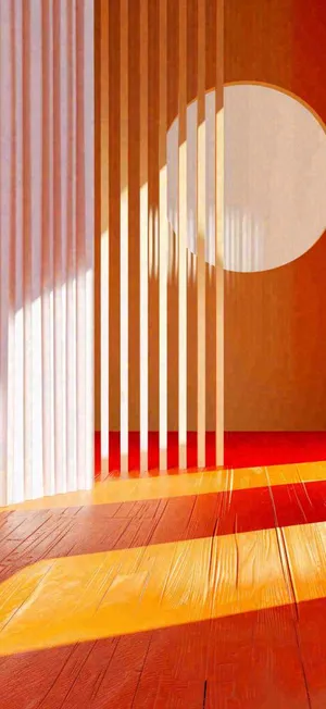 创意简约室内背景，圆形矩形光照