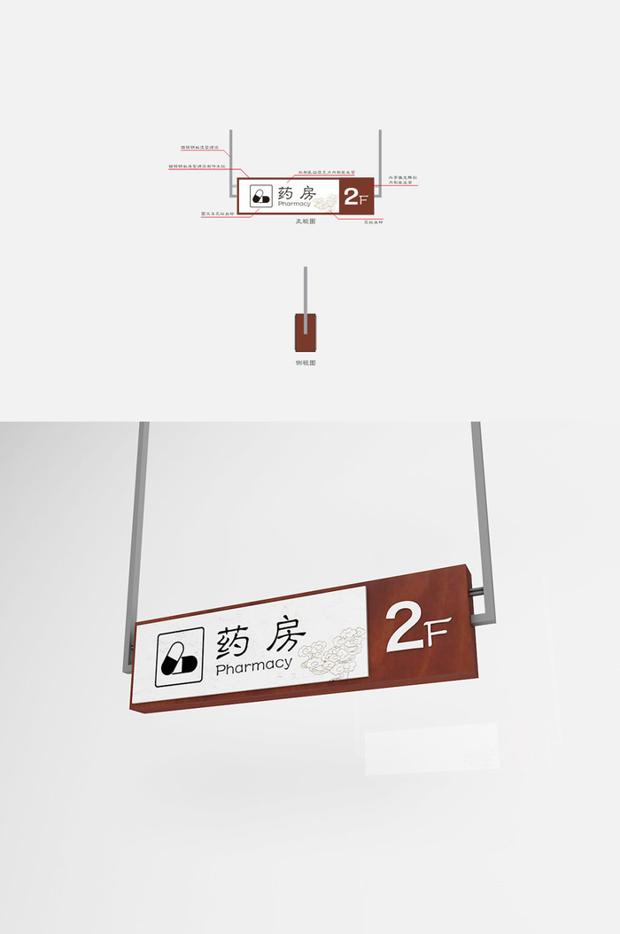 中医院导视医院药店药房吊牌门牌导视牌cdr矢量模版下载