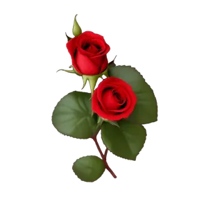 双只玫瑰免扣素材