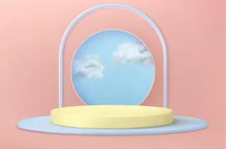 粉色电商产品展示台样机素材