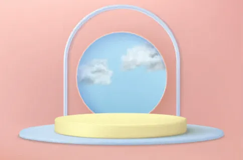 粉色电商产品展示台样机素材 粉色电商产品展示台样机素材