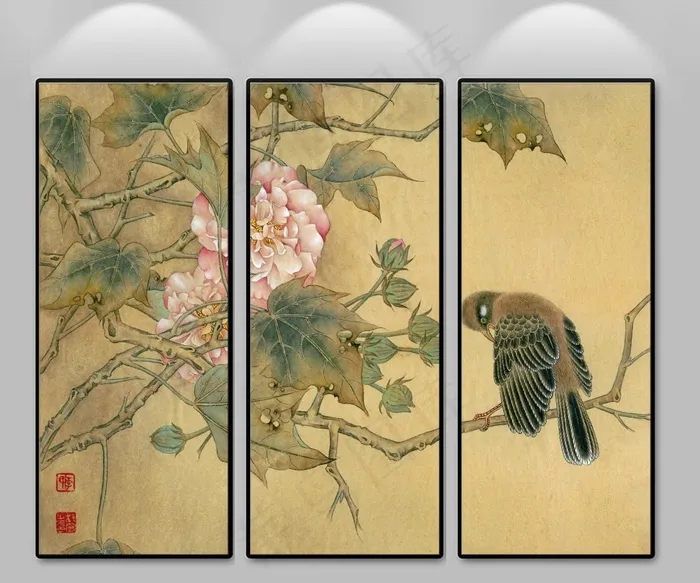 工笔花鸟中式装饰画