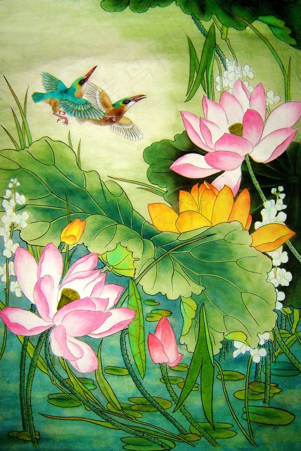 荷塘清韵工笔画