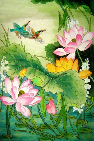 荷塘清韵工笔画