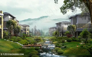 园林景观小区建筑美景