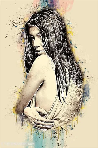 创意手绘美女图片