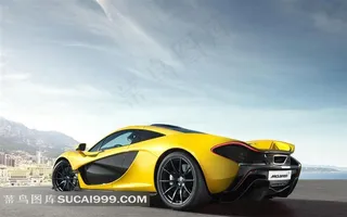 时尚黄色跑车素材