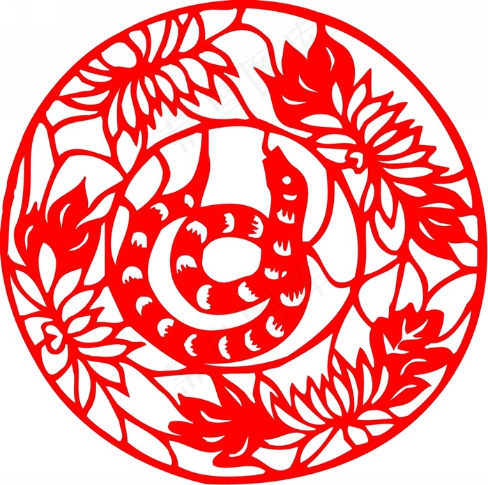剪纸蛇素材图片