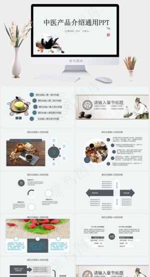 中药中医治病PPT模板ppt模版预览图