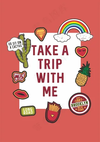 彩虹食物水果 菠萝仙人掌 薯条嘴唇