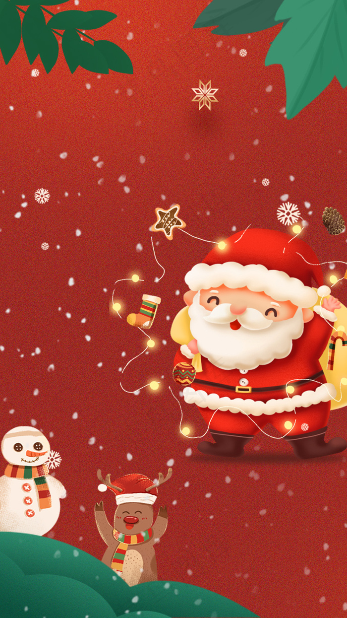 红色圣诞节海报