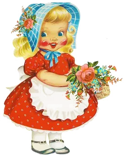 古典小女孩素材卡通简笔