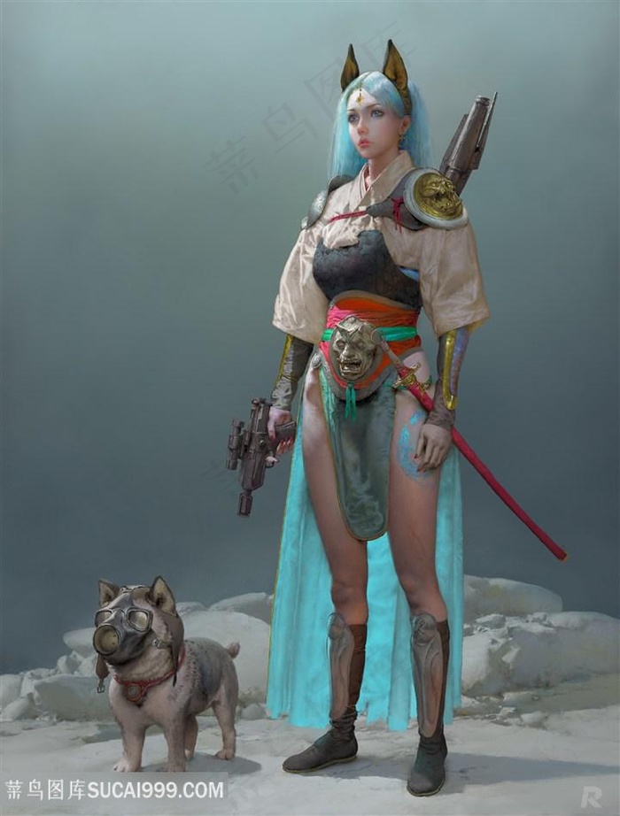 全身戎装的性感美女