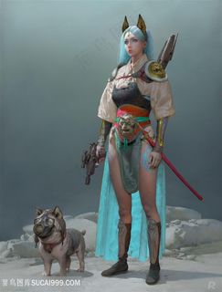 全身戎装的性感美女