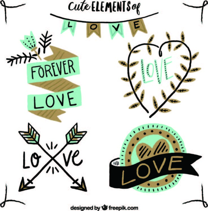 免抠love元素标签ai矢量模版下载