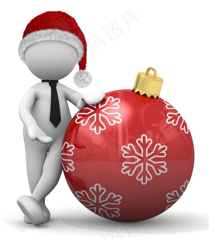 倚靠着红色小球旁边的小人高清图
