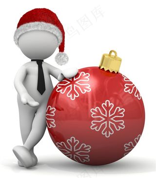 倚靠着红色小球旁边的小人高清图
