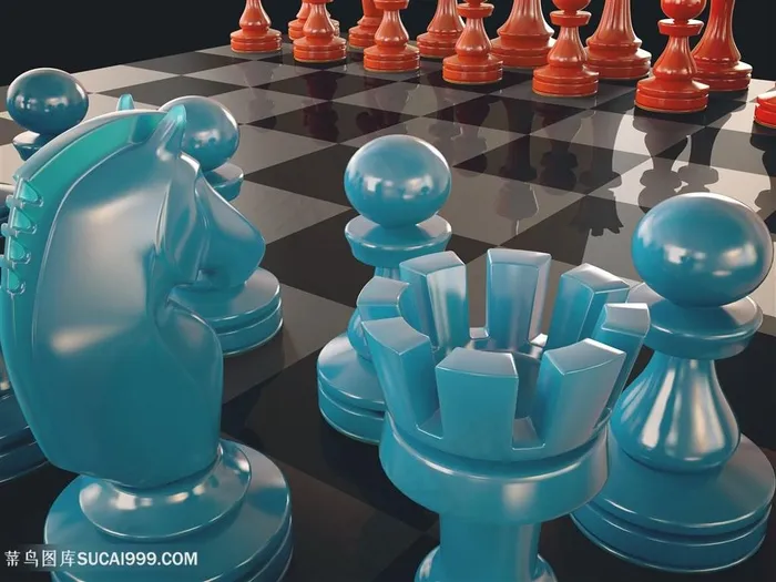 立体质感国际象棋高清图片