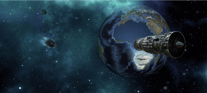 元宇宙世界风景背景墙