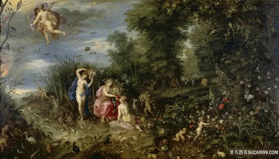 树林森林人物油画风景画 树林森林人物油画风景画