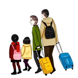 一家人回家旅游免扣素材