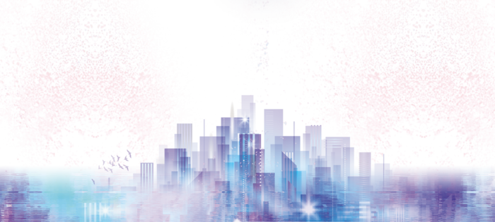 蓝色城市剪影科技科技kv主视觉