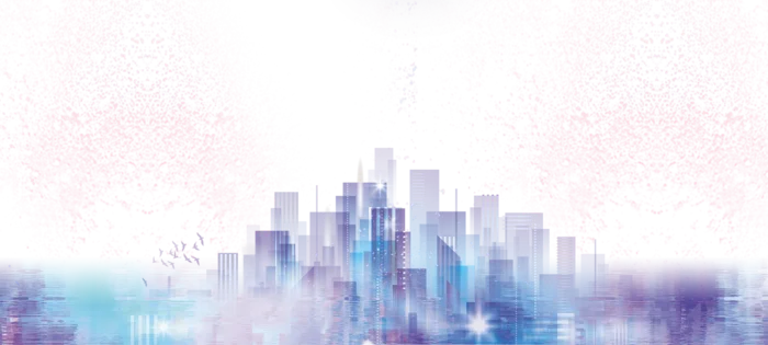 蓝色城市剪影科技科技kv主视觉