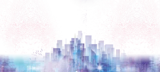 蓝色城市剪影科技科技kv主视觉