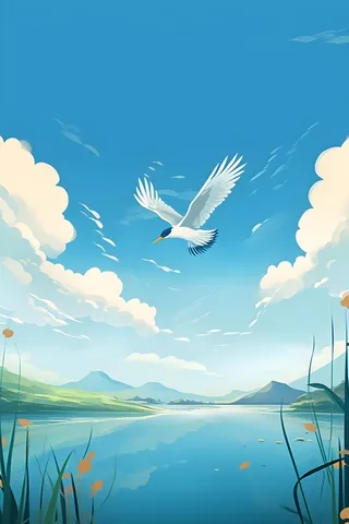 国风意境晚霞山云背景