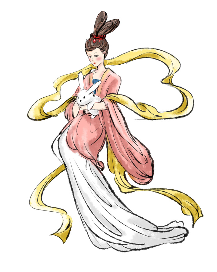 卡通中秋节嫦娥素材
