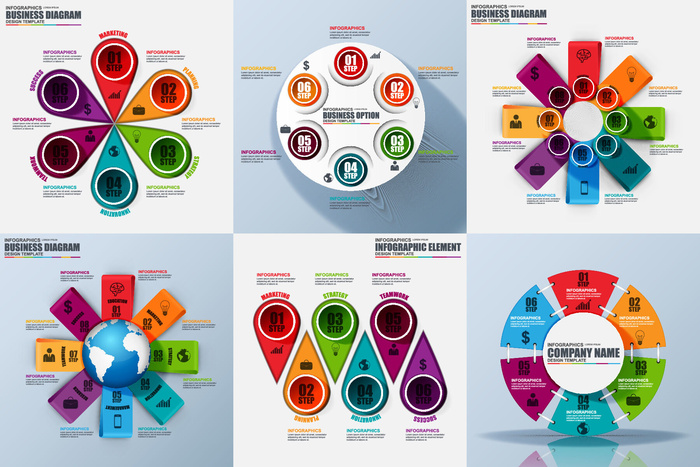 ppt素材3d数据图表模板可视化图形统计标签矢量图标模型ai源文件