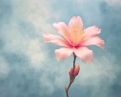 多云背景的粉红色花朵川内凛子的风格花朵摄影图 多云背景的粉红色花朵川内凛子的风格花朵摄影图